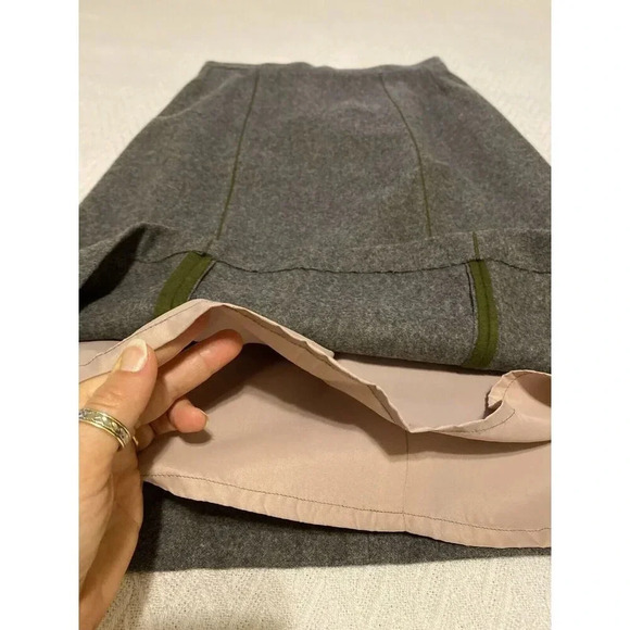 Vintage Austria Loden Gray Wool Felt A-Line Skirt Lined Sz 40 Medium Grandmacore - Picture 8 of 11